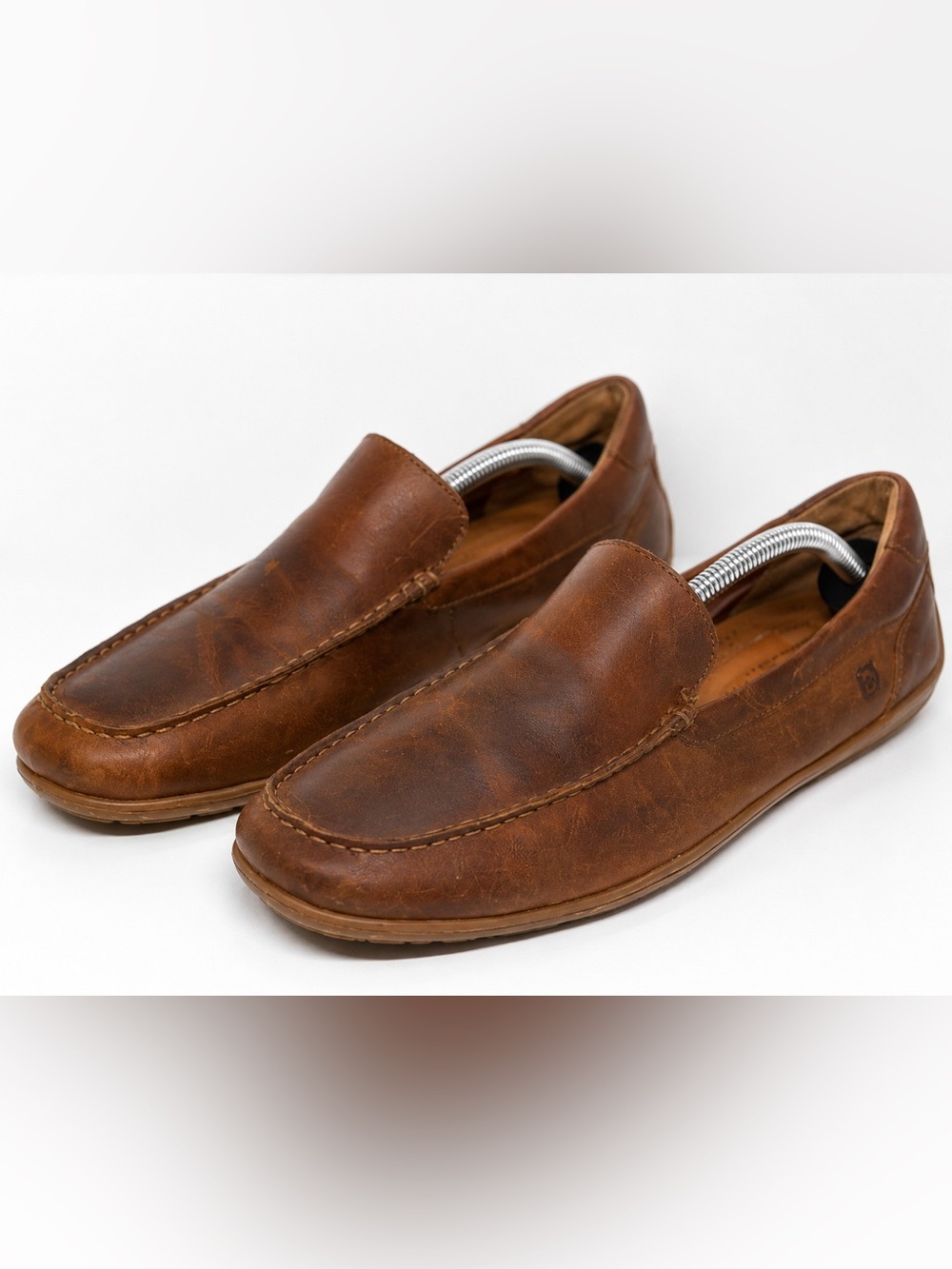 Born Brown Leather Driving Loafers Moc Toe Slip On Shoes Men’s 11M Comfort